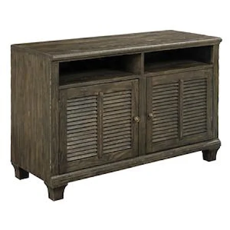 Lorraine Small Rustic Media Console with 2 Shelves and 2 Doors